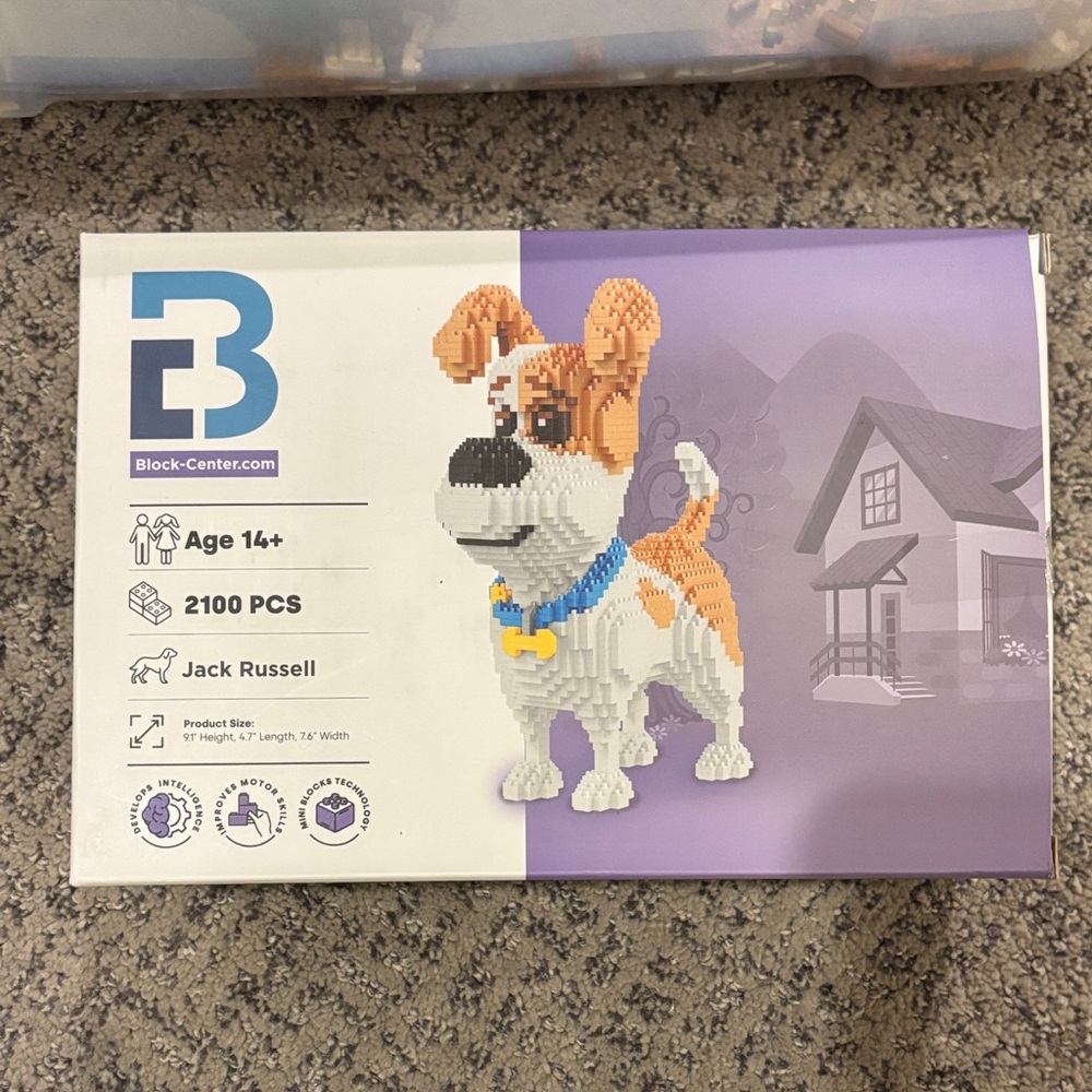 Jack Russell Dog Building Set - Orange and White